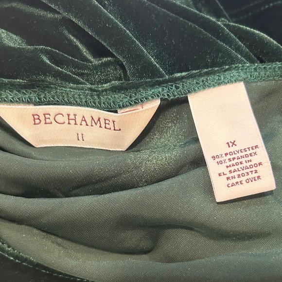 BECHAMEL Women's Plus Size 1X Green Velvet Top Tunic Dark Feminine Vampirecore - Picture 3 of 5